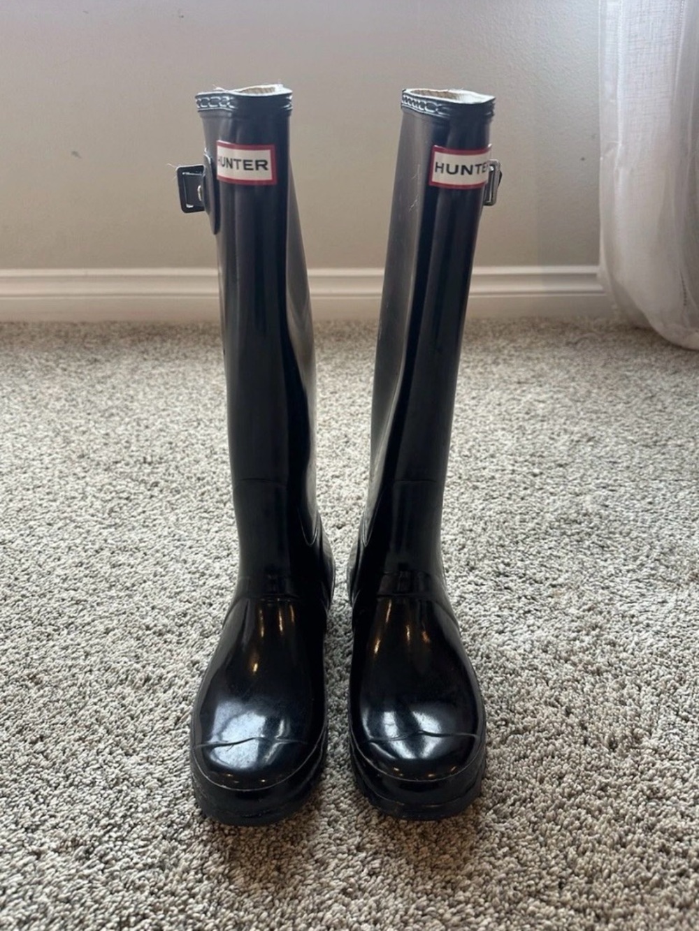 Hunter Glossy Black Tall Rain Boots